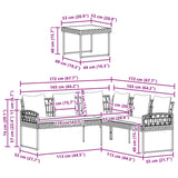 Garden sofa set with Cushion 2 pcs Grey Poly Rattan and Steel - Extra Image