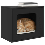 Cat House Black 51 x 30 x 42.5 cm Engineered Wood - Side View