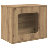 Cat House Artisian Oak 51 x 30 x 42.5 cm Engineered Wood - Front View