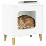 Cat House White 51 x 30 x 52 cm Engineered Wood - Side View