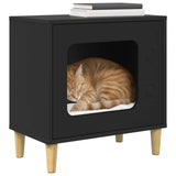 Cat House Black 51 x 30 x 52 cm Engineered Wood - Side View