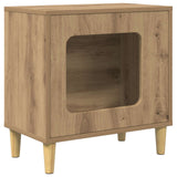 Cat House Artisian Oak 51 x 30 x 52 cm Engineered Wood - Front View