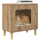 Cat House Artisian Oak 51 x 30 x 52 cm Engineered Wood - Side View