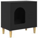 Cat House Black 51 x 30 x 52 cm Engineered Wood - Front View