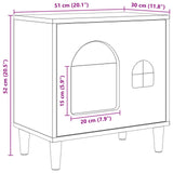 Cat House Black 51 x 30 x 52 cm Engineered Wood - Extra Image