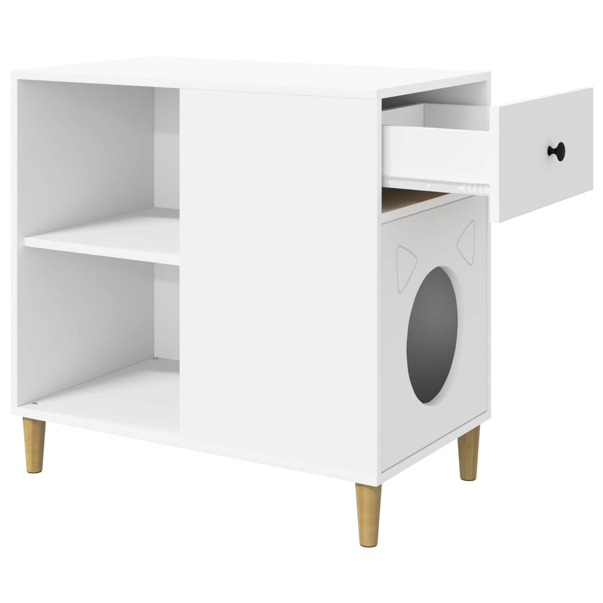 Cat House White 72 x 42.5 x 70 cm Engineered Wood