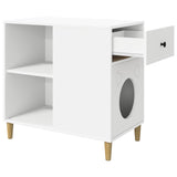 Cat House White 72 x 42.5 x 70 cm Engineered Wood - 45-Degree Angle