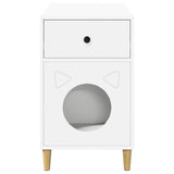 Cat House White 72 x 42.5 x 70 cm Engineered Wood - Close-Up Angle