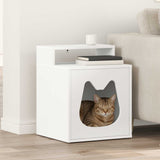 Cat House White 42.5 x 40 x 53.5 cm Engineered Wood