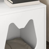 Cat House White 42.5 x 40 x 53.5 cm Engineered Wood - Top-Down View