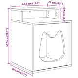 Cat House White 42.5 x 40 x 53.5 cm Engineered Wood