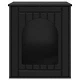 Cat House Black 53 x 52 x 62 cm Engineered Wood - Rear View