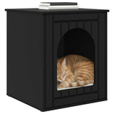 Cat House Black 53 x 52 x 62 cm Engineered Wood - Side View