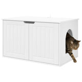 Cat House White 85 x 55 x 50.5 cm Engineered Wood - Side View