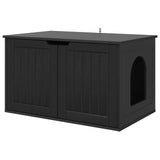 Cat House Black 85 x 55 x 50.5 cm Engineered Wood - Front View