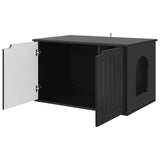 Cat House Black 85 x 55 x 50.5 cm Engineered Wood - 45-Degree Angle