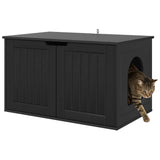 Cat House Black 85 x 55 x 50.5 cm Engineered Wood