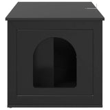 Cat House Black 85 x 55 x 50.5 cm Engineered Wood - Low Angle