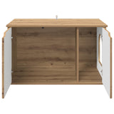 Cat House Artisian Oak 85 x 55 x 50.5 cm Engineered Wood - Rear View