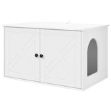 Cat House White 85 x 55 x 50.5 cm Engineered Wood - Front View