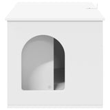 Cat House White 85 x 55 x 50.5 cm Engineered Wood - Low Angle