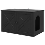Cat House Black 85 x 55 x 50.5 cm Engineered Wood - Front View
