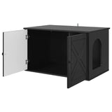 Cat House Black 85 x 55 x 50.5 cm Engineered Wood - 45-Degree Angle