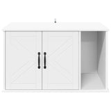 Cat House White 85 x 55 x 50 cm Engineered Wood - Rear View