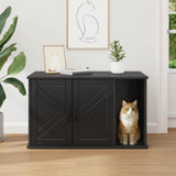 Cat House Black 85 x 55 x 50 cm Engineered Wood - Top-Down View