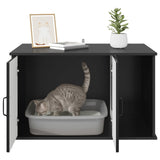 Cat House Black 85 x 55 x 50 cm Engineered Wood - Extra Image