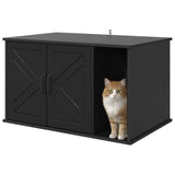 Cat House Black 85 x 55 x 50 cm Engineered Wood - Side View