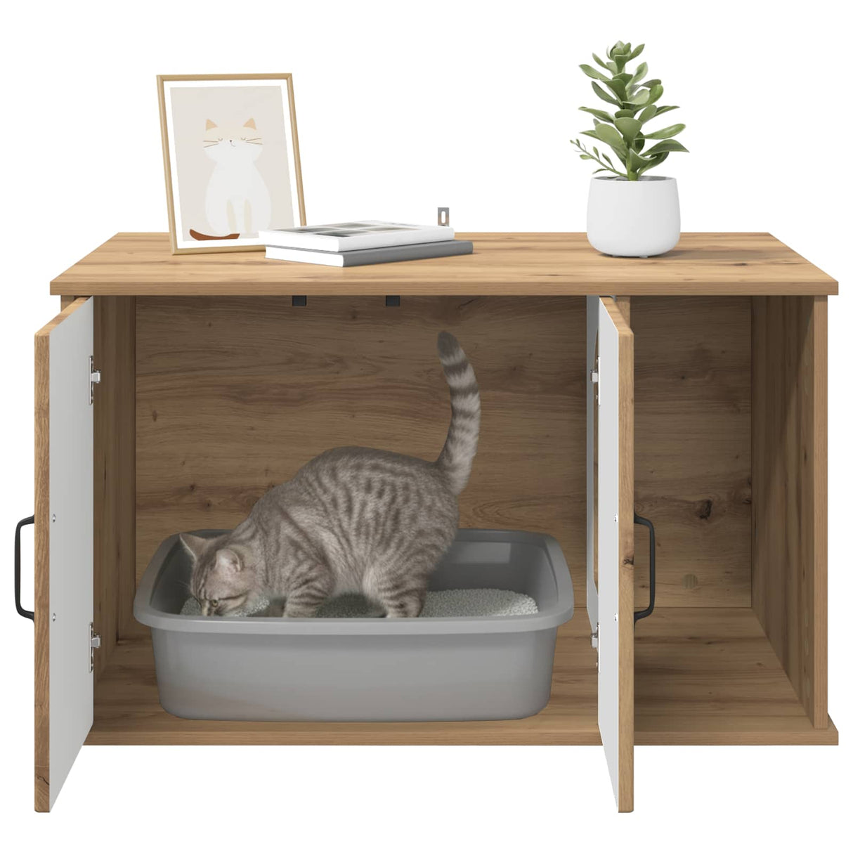 Cat House Artisian Oak 85 x 55 x 50.5 cm Engineered Wood