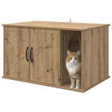 Cat House Artisian Oak 85 x 55 x 50.5 cm Engineered Wood - Side View