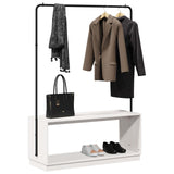 Clothes Rack with Storage White and Black 113 x 40 x 157.5 cm - Side View