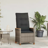 Reclining Garden Chair Grey and Dark Grey 64 x 57.5 x 112 cm