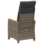 Reclining Garden Chair Grey and Dark Grey 64 x 57.5 x 112 cm