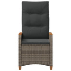 Reclining Garden Chair Grey and Dark Grey 64 x 57.5 x 112 cm