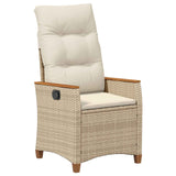 Reclining Garden Chair Beige and Cream 64 x 57.5 x 112 cm