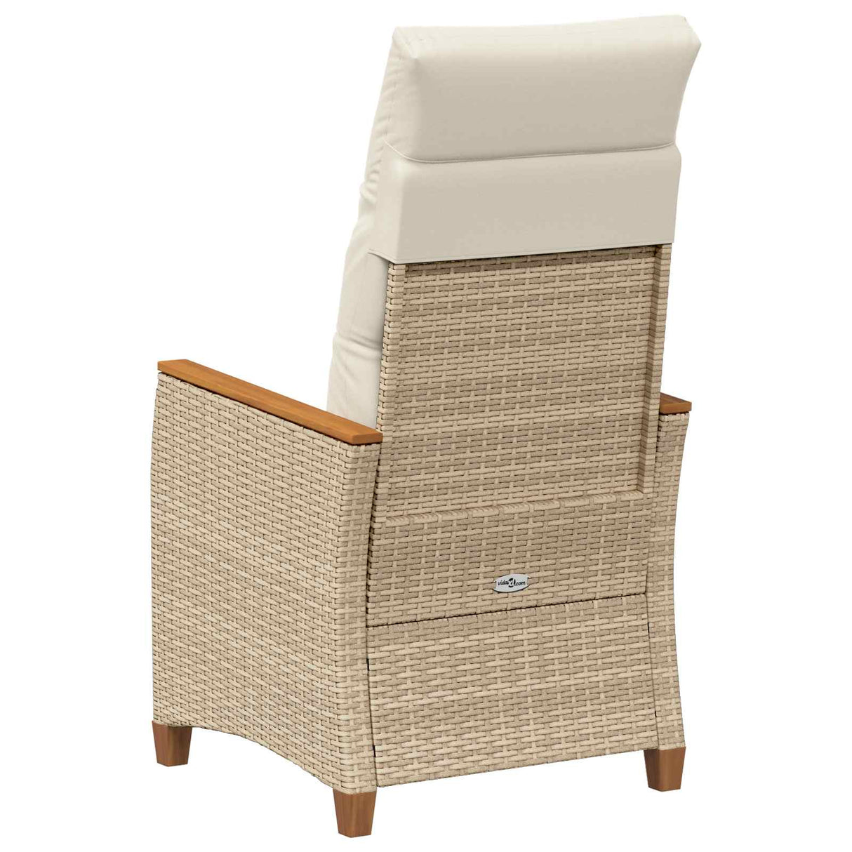 Reclining Garden Chair Beige and Cream 64 x 57.5 x 112 cm