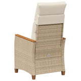 Reclining Garden Chair Beige and Cream 64 x 57.5 x 112 cm