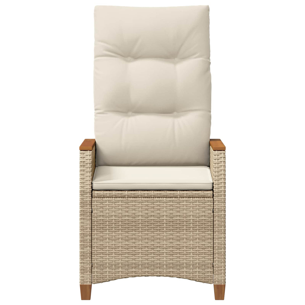 Reclining Garden Chair Beige and Cream 64 x 57.5 x 112 cm