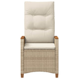 Reclining Garden Chair Beige and Cream 64 x 57.5 x 112 cm