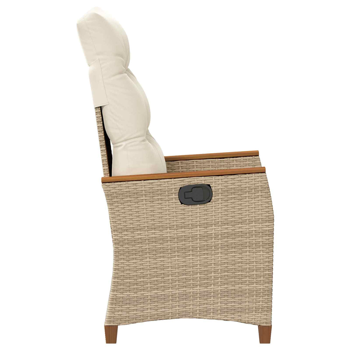 Reclining Garden Chair Beige and Cream 64 x 57.5 x 112 cm