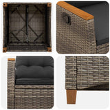 Reclining Garden Chair Grey and Dark Grey 64 x 57.5 x 112 cm