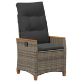 Reclining Garden Chair Grey and Dark Grey 64 x 57.5 x 112 cm - Top-Down View