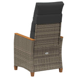 Reclining Garden Chair Grey and Dark Grey 64 x 57.5 x 112 cm - Close-Up Angle
