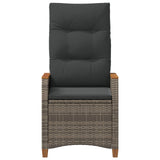 Reclining Garden Chair Grey and Dark Grey 64 x 57.5 x 112 cm - 45-Degree Angle