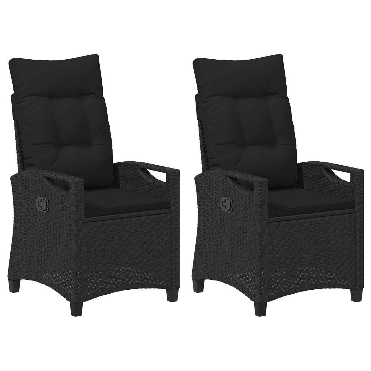 Garden Chair 2 pcs Black 56 x 64 x 94 cm Steel and Polyester