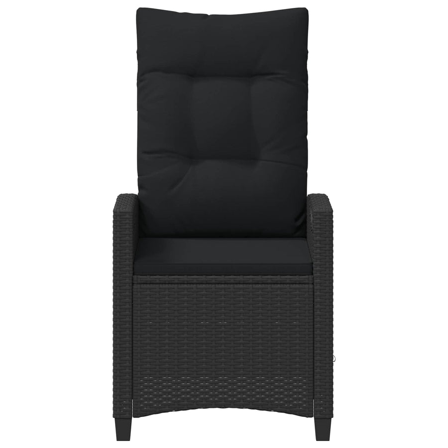 Garden Chair 2 pcs Black Steel and Polyester
