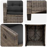 Garden Chair 2 pcs Grey and Dark Grey 56 x 60 x 112 cm - Low Angle
